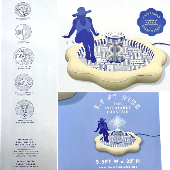 MINNIDIP INFLATABLE FOUNTAIN SPRINKLER POOL LIMITED EDITION RESORT COLLECTION - Picture 10 of 13